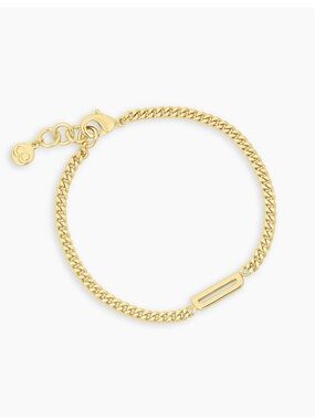 Gorjana- Wilder Alphabet Bracelet Initial "D", gold, 7 in